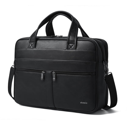 Shrrie Leather Messenger Bag for Men&Women 16 inch Laptop Bag,Water-Resistant Retro Leather Briefcase for Men,Mens Satchel Bag Crossbody for Office,Business,Work