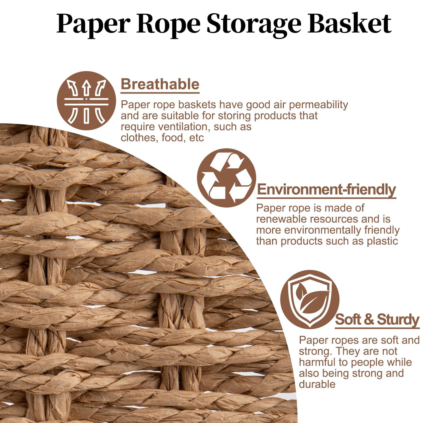 OIAHOMY Wicker Storage Basket with Lid & Lock, Lidded Storage Bins, Decorative Baskets for Organizing, Set of 2-Natural