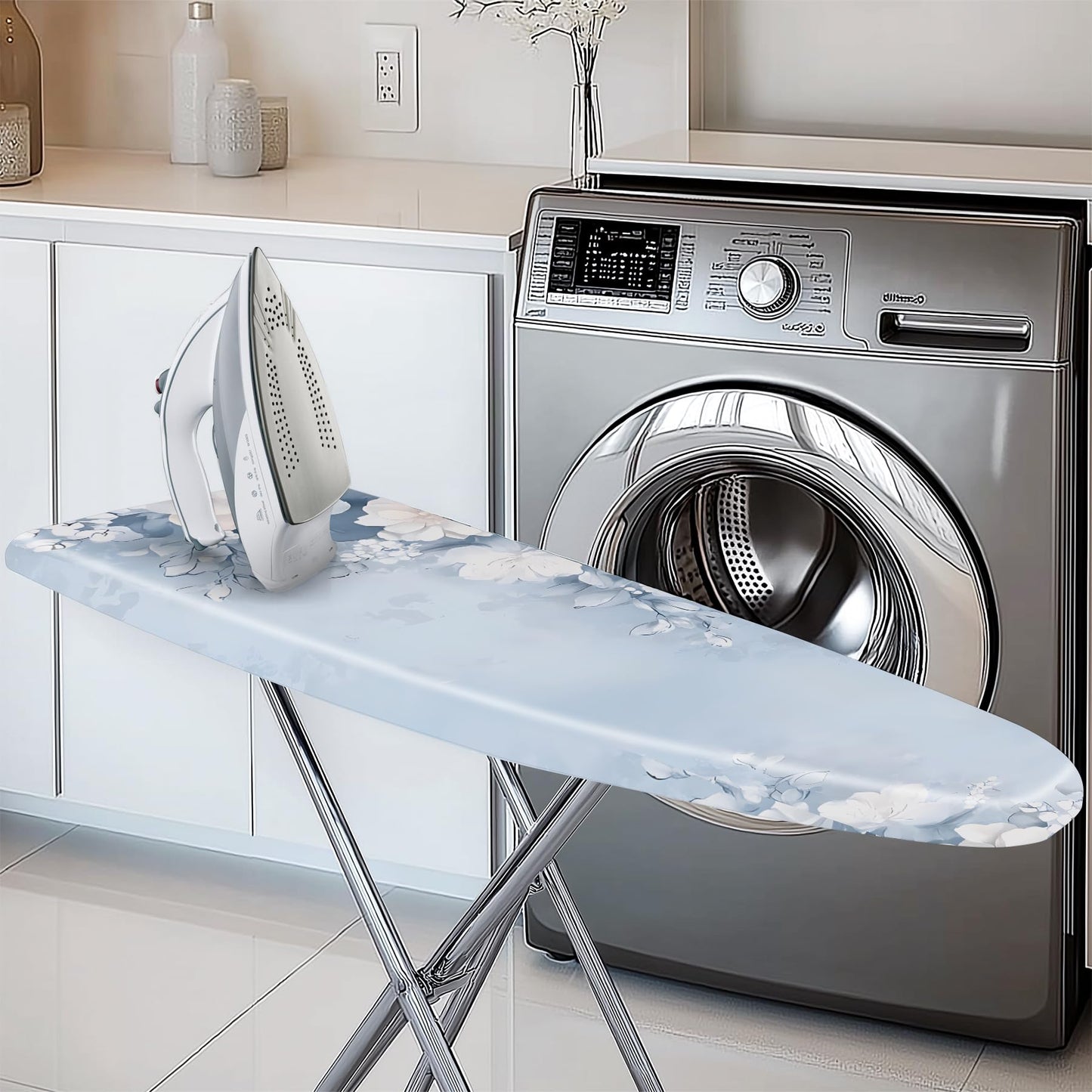 Ironing Board Cover for Crafting, Flat Decoration with Elastic Edge Standard Size, Perfect for Home Laundry Room, Ideal Gift for Craft Enthusiasts (Light Blue, 15" x 54")