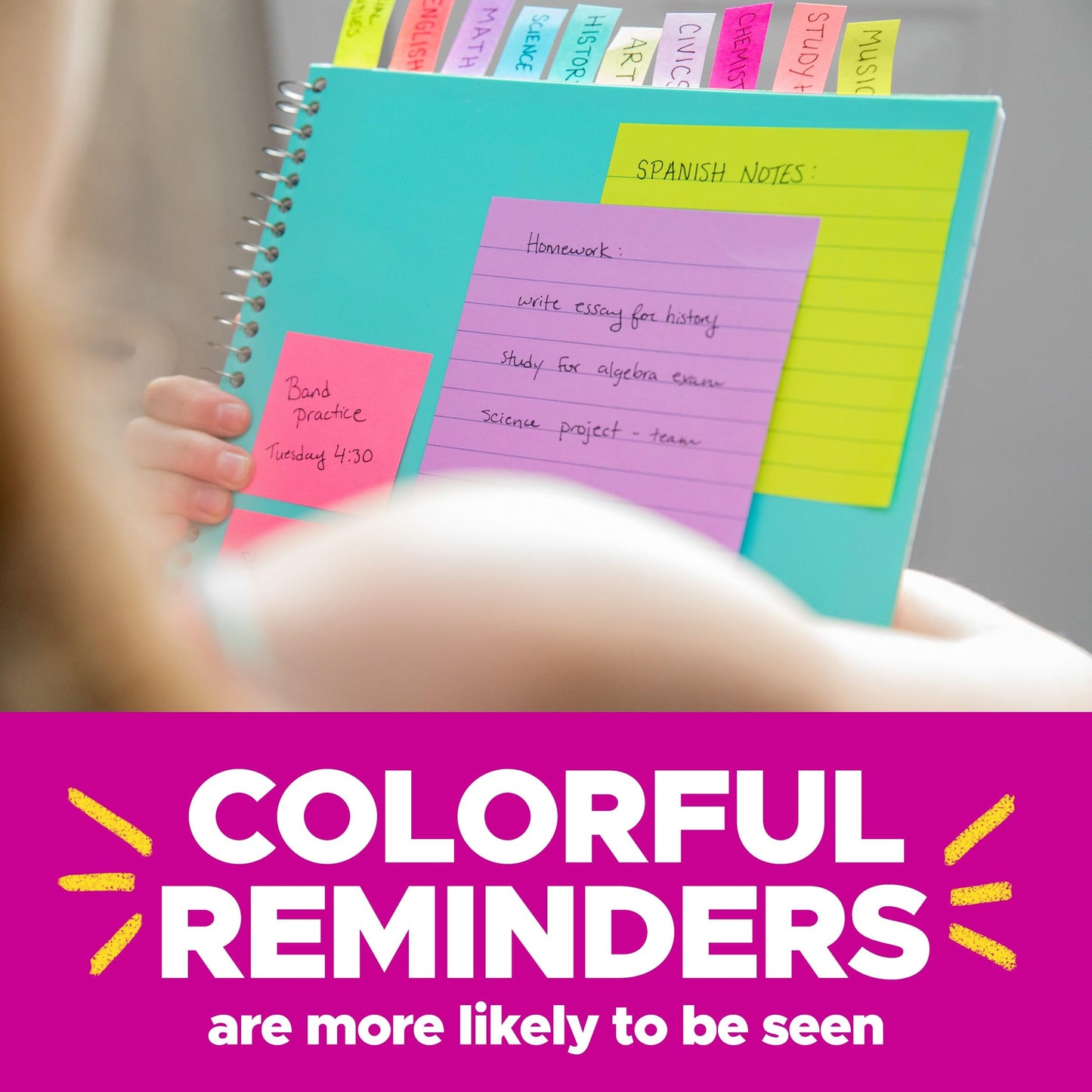 Post-it Super Sticky Lined Notes, 5 Sticky Note Pads, 4x6 in, 2X the Sticking Power, School Supplies, Office Products, Sticky Notes for Vertical Surfaces, Monitors, Walls and Windows, Bright Colors