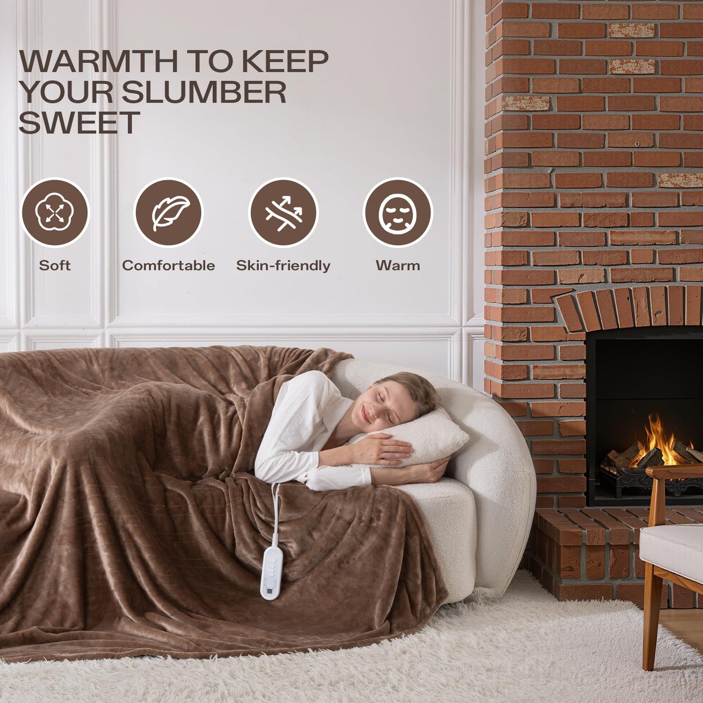 Heated Blanket Twin, Electric Blanket Soft Sherpa Flannel, 10 Hours Auto Shut-off & 8 Fast Heating Levels, Machine Washable ETL Certified, Heating Blanket for Bed & Sofa (62x84 inches, Gray)