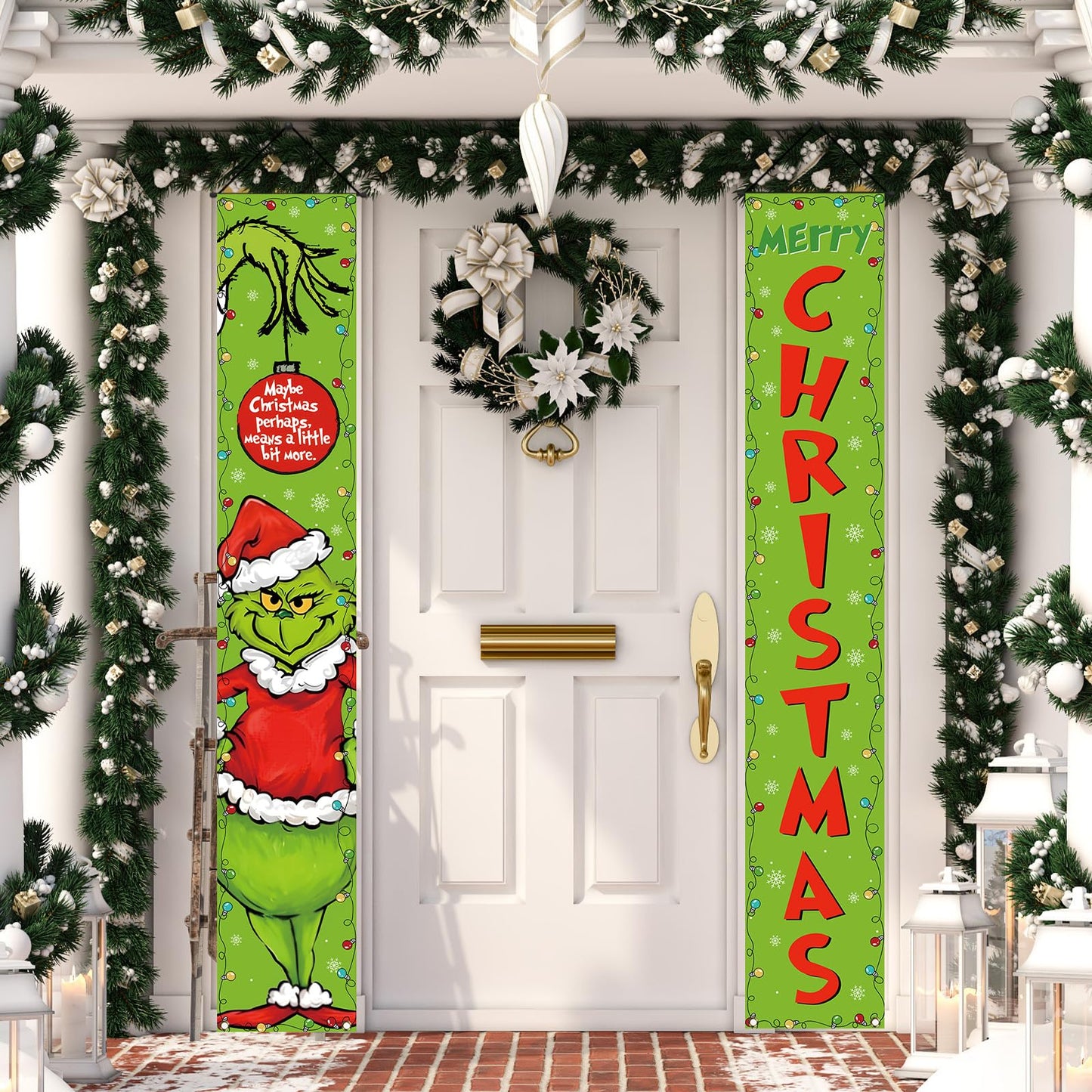 Christmas Decorations Merry Christmas Welcome Sign Winter New Year Xmas Party Decorations and Supplies for Home-12×71''
