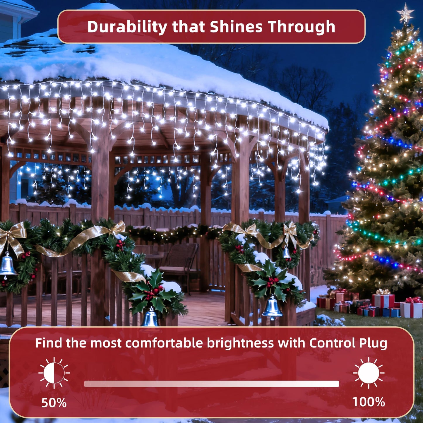 1620 LED Christmas Lights Outdoor 164 FT with 360Drops, Christmas Decorations Hanging Lights 12 Modes, Dimmable Outsite Fairy String Lights for Wedding Party Holiday Winter Wonderland Decor Cool White