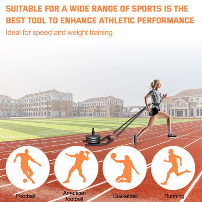 Weight Sled for Training - Heavy Duty Football Sled for Lineman, Sled Pull Workouts, Speed & Strength Training, Football Blocking Sled, Running Sled for Athletes, Weighted Sled for Outdoor & Indoor Workouts (Black)