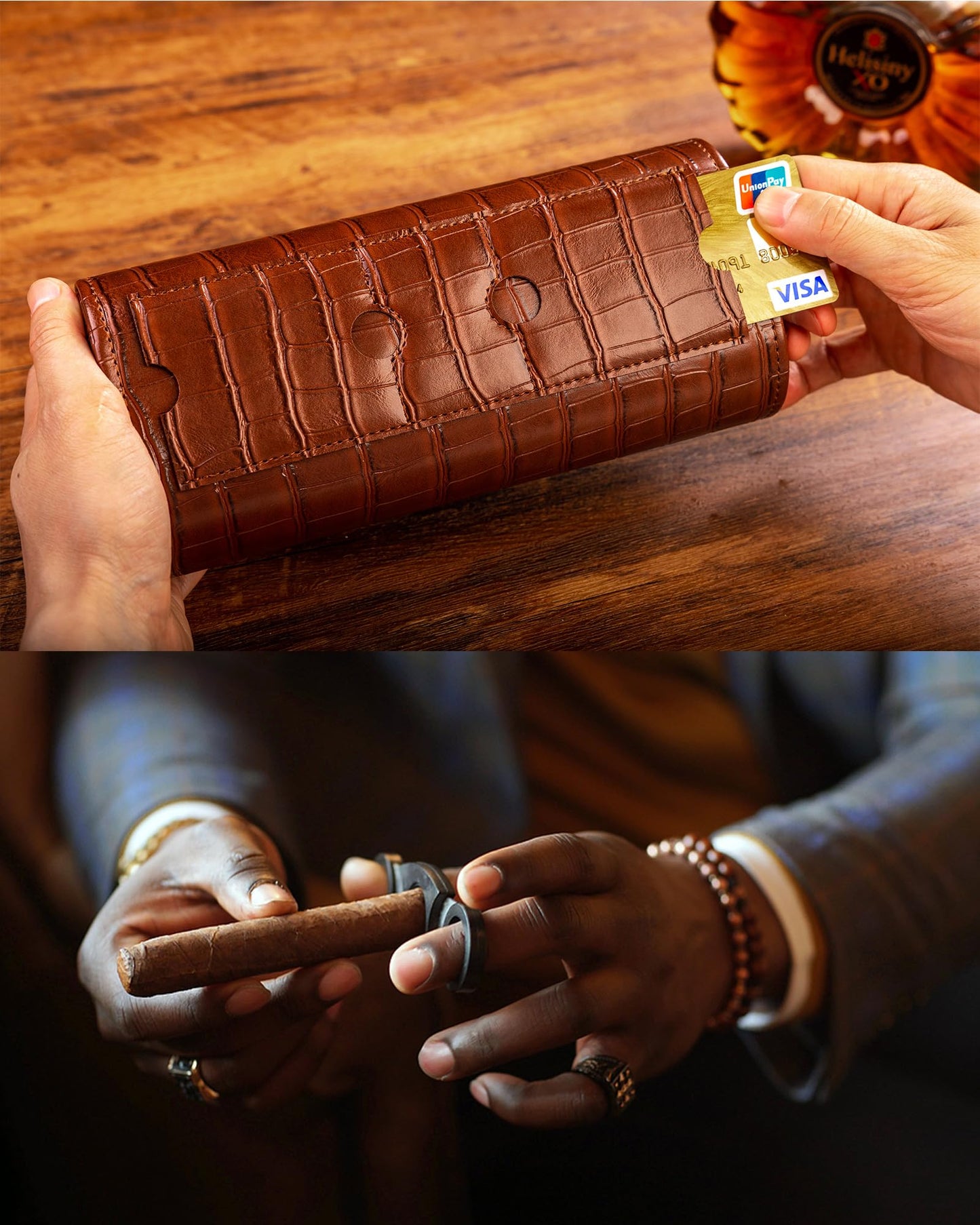 MR.OKAY 3 Watch Travel Case- Classic Leather Watch Case With Superb Texture.(Portable Watch Roll Or Organizer For Storage And Display).Festival Gift For Men, All Handcrafted By Artisans.