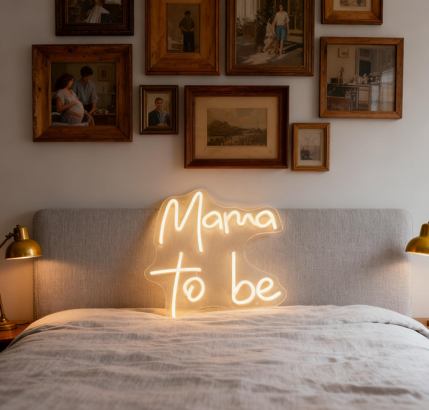Mama To Be Neon Sign, Baby Shower Party Gift Home Bedroom Nursery Room Wall Table Decor, Warm White USB Powered Dimmable LED Neon Light 15.7 x 11.8 In