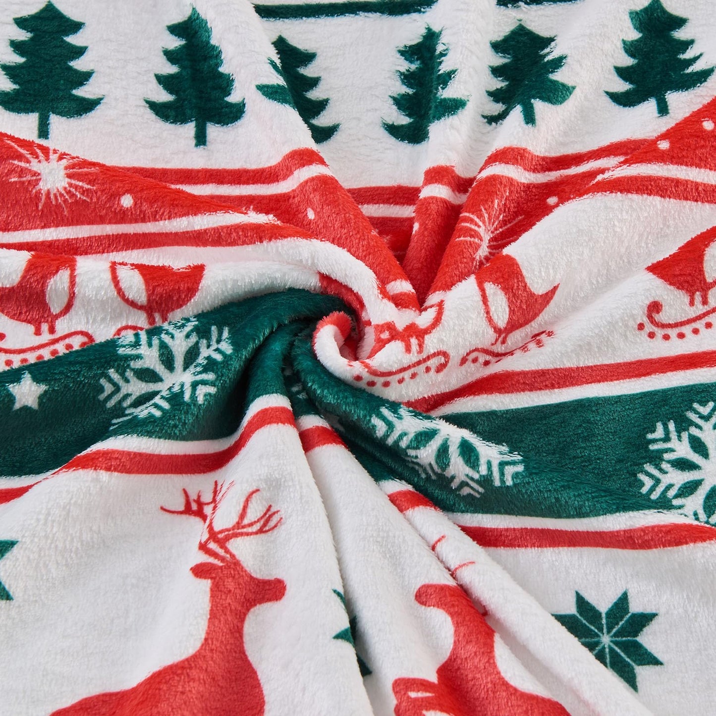 Gogreen Cozy Blanket Printed Twin Christmas Blanket - 300 GSM Fleece for Home Decoration, Ultra Soft Microfiber (Twin - 60" x 80") - E