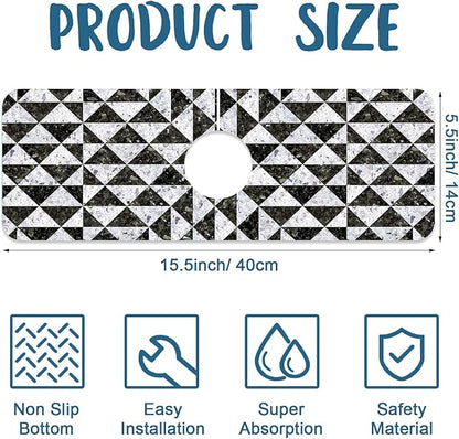 Granite Floor Tiles Sink Faucet Absorbing Mat Mosaic Texture Super Absorbent