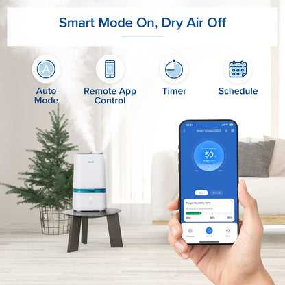 LEVOIT 4L Humidifiers for Bedroom Large Room & Essential Oil Diffuser, Quiet Cool Mist for Home, Baby and Plants, Last up to 40Hours, Dual 360° Rotation Nozzles, Handle Design, Auto Shut Off, Blue