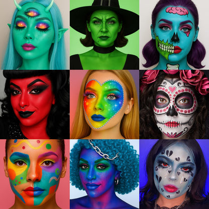 UCANBE Athena Face Body Paint Oil Palette, Professional Flash Non Toxic Safe Tattoo Halloween FX Party Artist Fancy Makeup Painting Kit For Kids and Adult