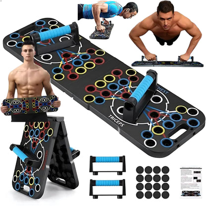 Push Up Board, Portable 25-In-1 Push up Board for Men, | Pilates Bar & Fitness Accessories with Resistance Bands & Ab Roller Wheel, Professional Strength Training Equipment For Man and Women