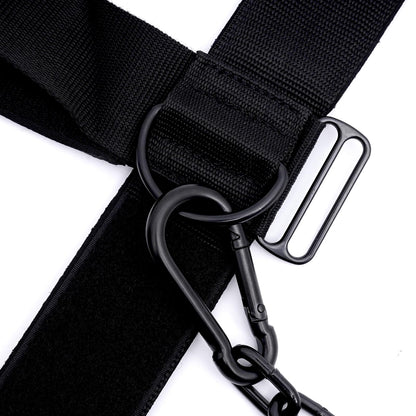 Neck Harness for Increases Neck Core Strength - Neck Exerciser with 30" Heavy Duty Steel Chain for Safely Lifting Weights Up to 282 lbs Green