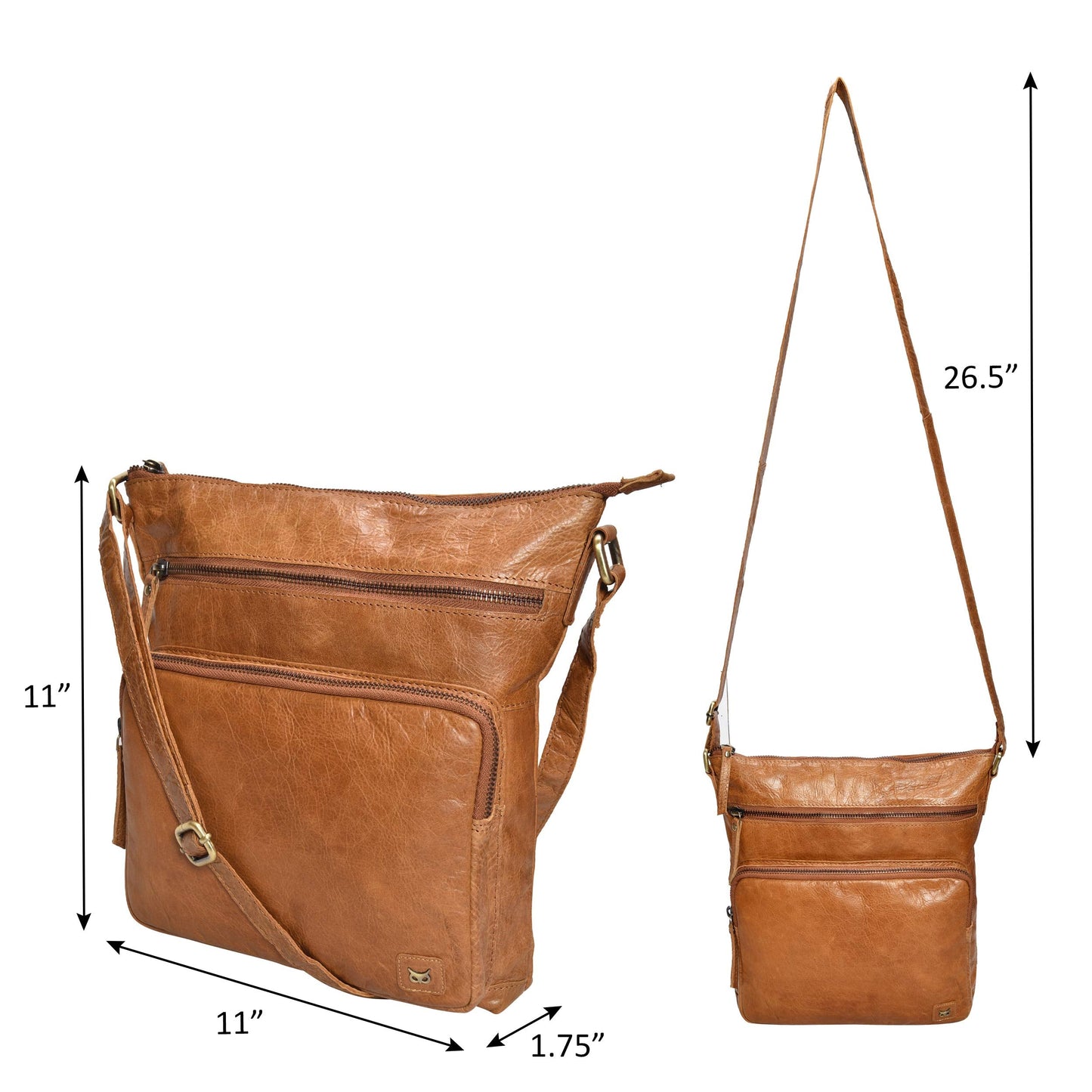 Real Leather Crossbody Bags Purses for Women Shoulder Handbags Crossover Handmade Stylish Trendy Pocketbook (Cognac Multi-Wax)