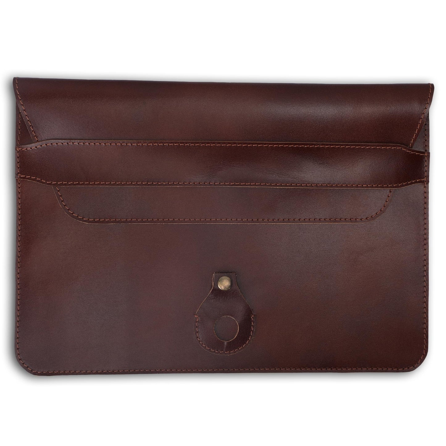 PavinCrafter Genuine Leather Laptop Sleeve 13–14 Inch, Slim Laptop Case Compatible with Mac Pro 13 (M3, M2, M1 Chip) Mac Air 14 Surface 13.5 XPS 13/14 Yoga/IdeaPad, Brown Envelope Bag (Wine)