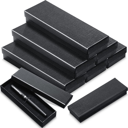 Yexiya 12 Pieces Empty Pen Gift Box with Cushion for Display Pencil Ballpoint Fountain Pen Jewelry Black Cardboard Collection Case for Wedding Business Birthday Souvenir Office Supplies
