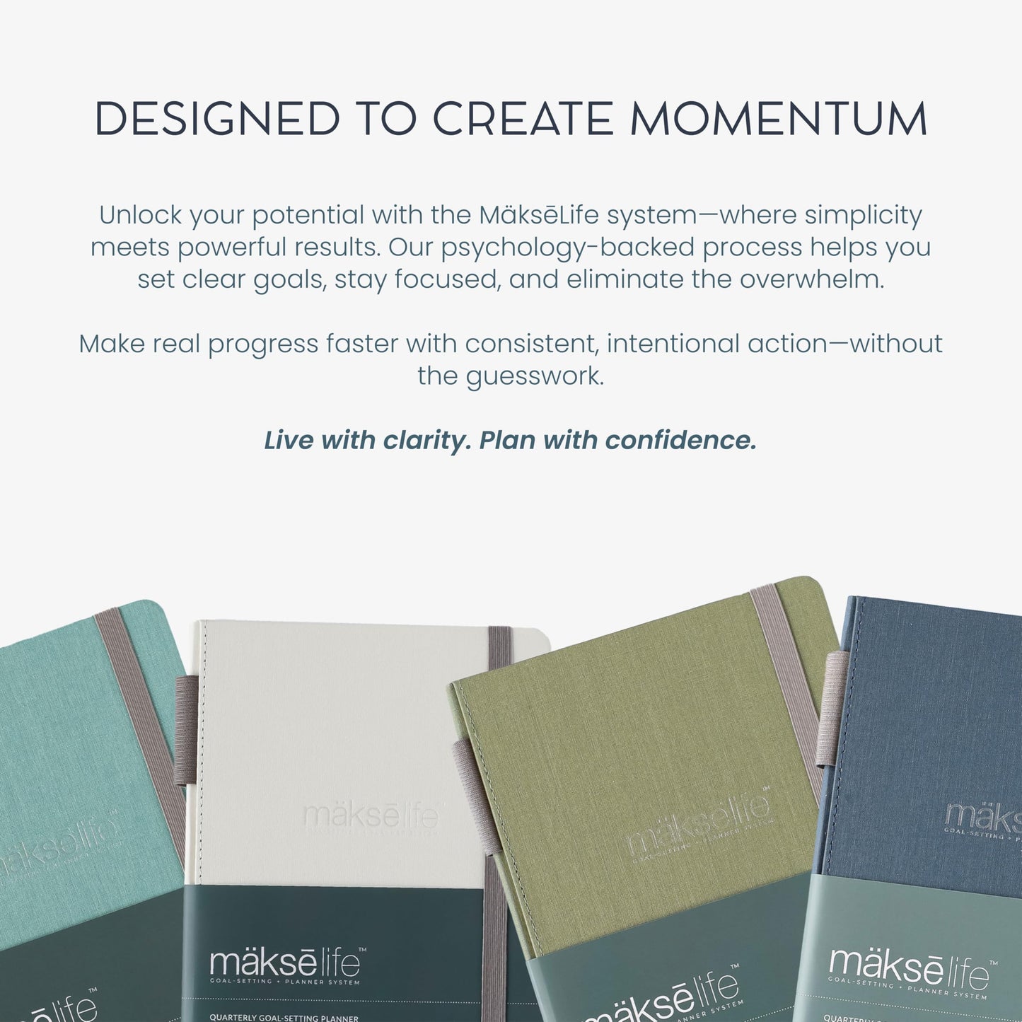 MäksēLife Undated Quarterly Planner - A5 Goal Setting Planner & Personal Journal for Mindful Living, Weekly and Monthly Goal Setting with Habit Tracker & Reflections, Teal