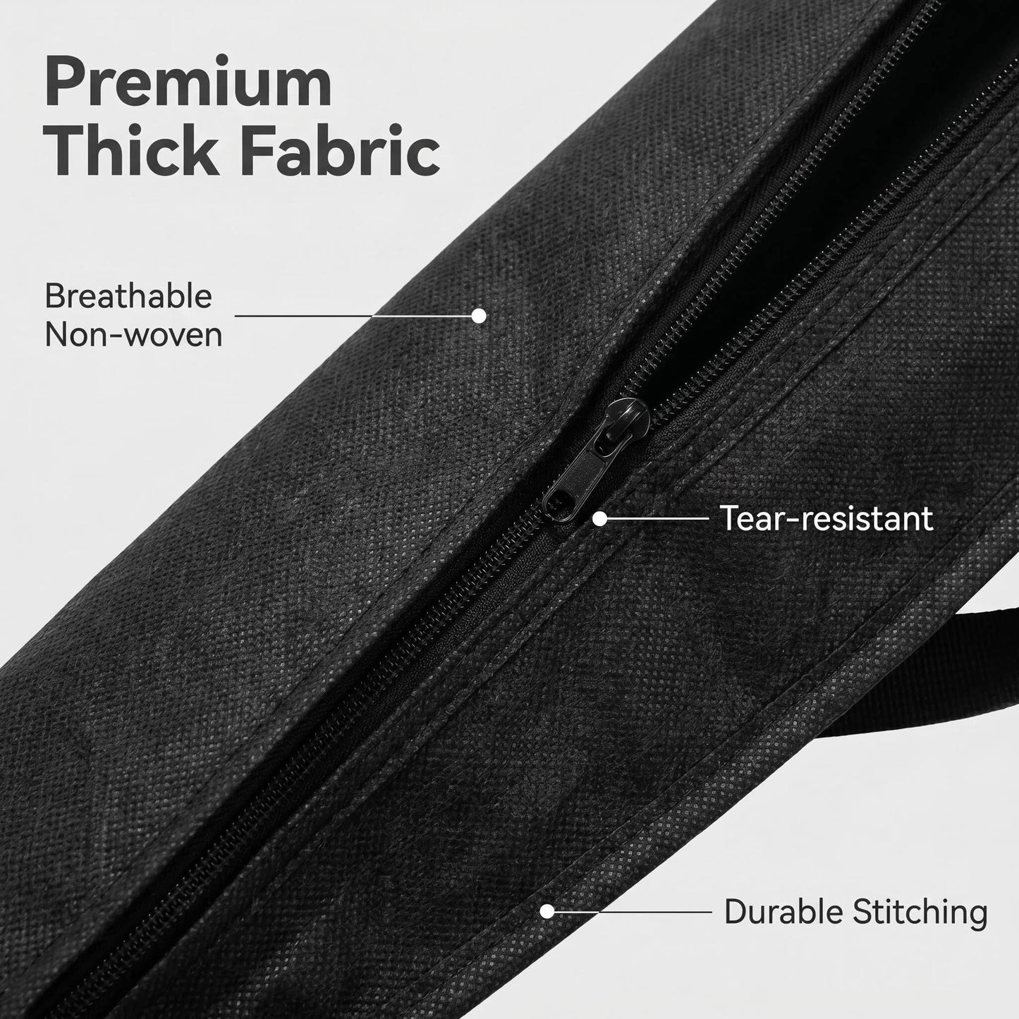 Bekecidi 2 Pcs Garment Bags for Hanging Clothes, Dust-Proof Clear Window Suit Bags for Suits Coats Dresses, Closet Storage & Travel Garment Covers (Black, 63 Inch)