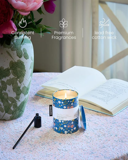 M&SENSE Sea Island Cotton Scented Candle, Medium Jar Candle 11.3oz Natural Soy Wax for Home Scented, Floral Candles Gift for Spring Holiday, Up to 70 Hours Burning Long-Lasting Fragrance