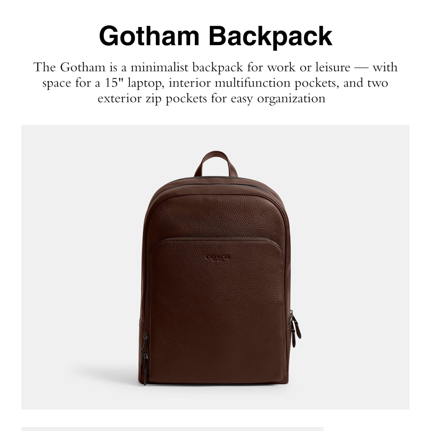 Coach Men's Gotham Backpack Maple One Size