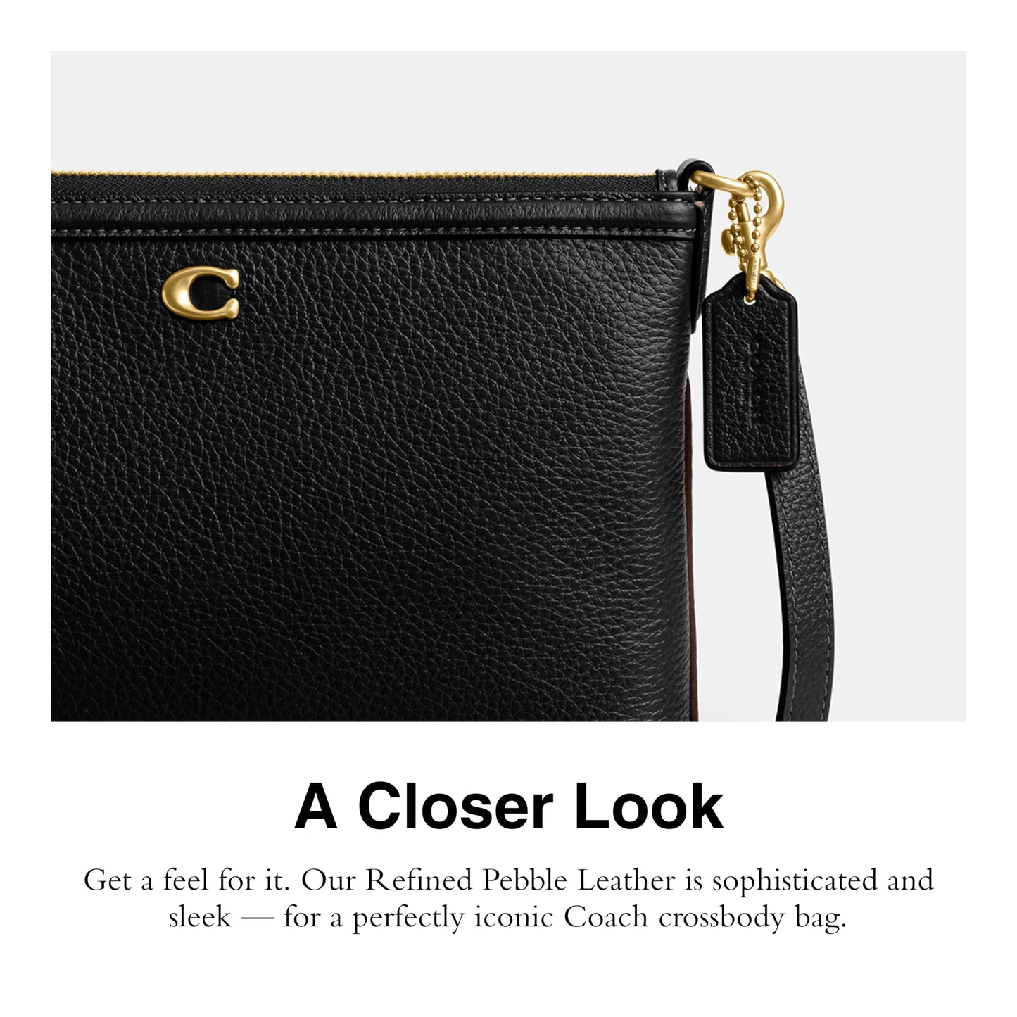 Coach Women's Legacy Zip Top Crossbody Bag, Black, One Size