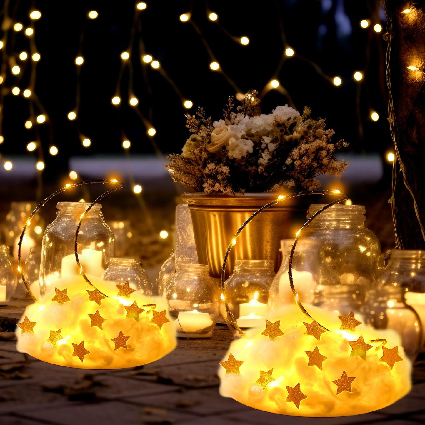 Wonderjune 6 Sets Twinkle Twinkle Little Star Baby Shower Gender Reveal Centerpieces Decorations DIY Moon and Stars Decor Over The Moon Light Star Cloud Centerpieces for Baby Shower Tables DIY Crafts