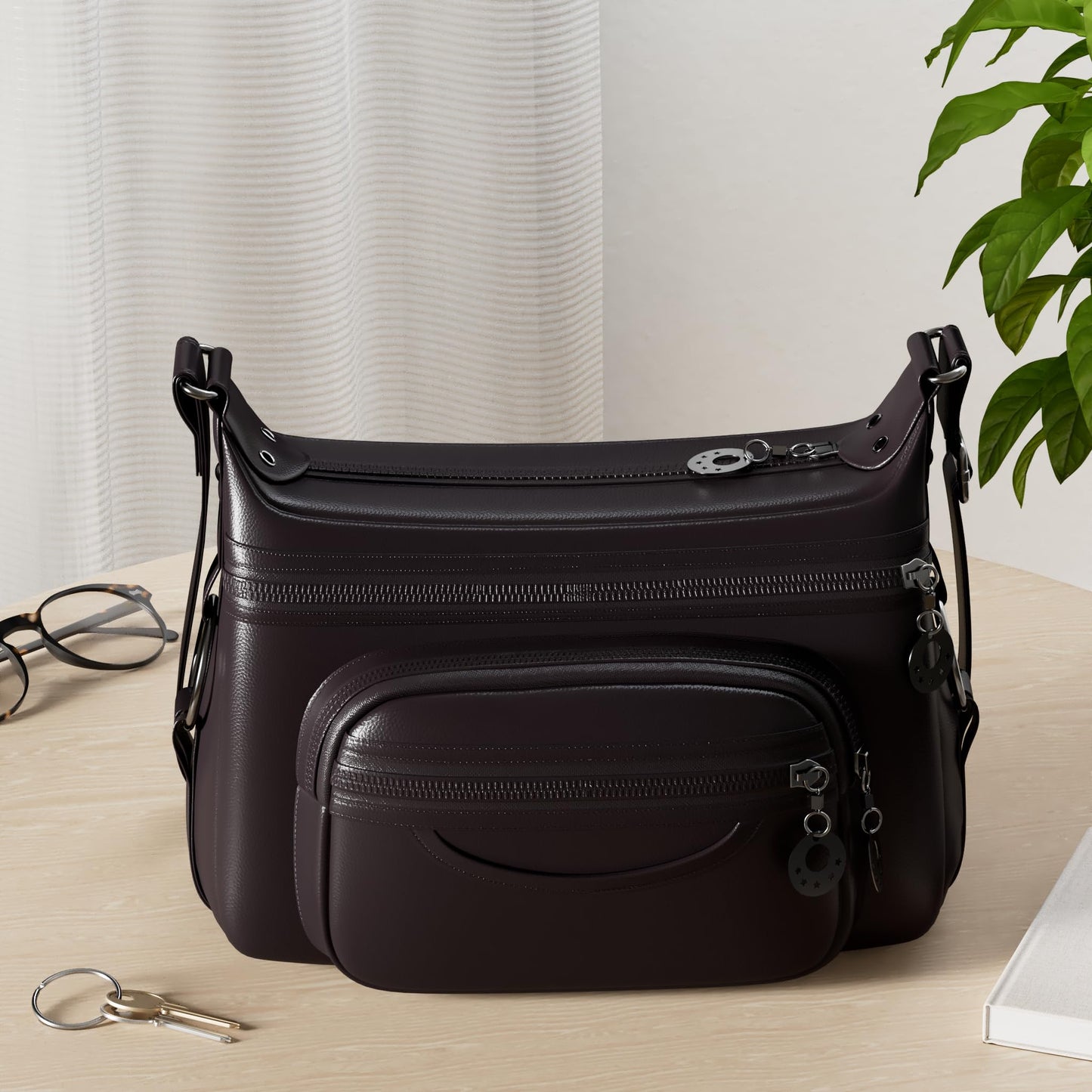 MINTEGRA Women Crossbody Bag Leather Handbag Pocketbook Lightweight Shoulder Purse