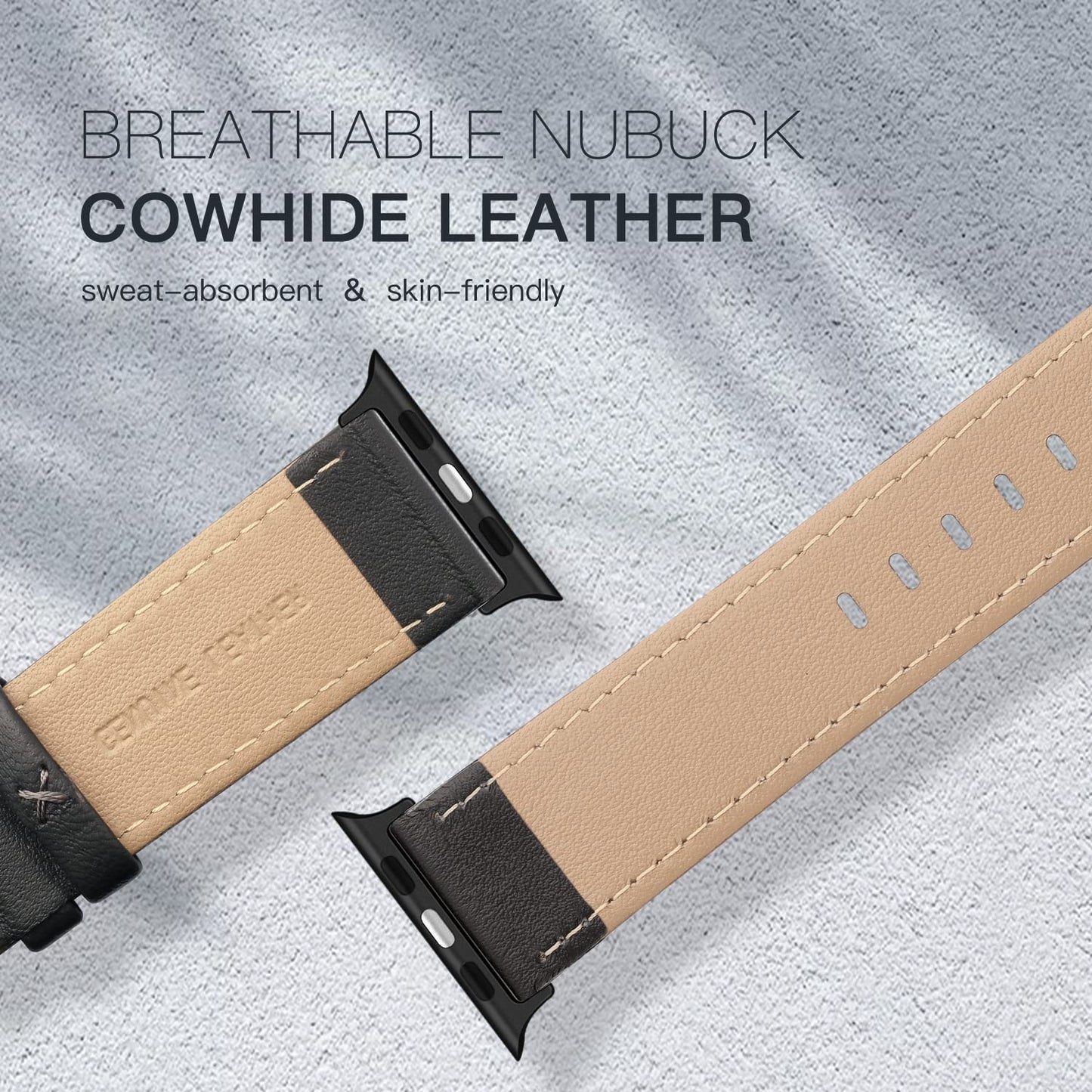 EDIMENS Leather Bands Compatible with Apple Watch 49mm 45mm 42mm 44mm Band Men Women, Vintage Genuine Leather Wristband Replacement Band Compatible for Apple Watch iwatch Series 9 8 7 6 5 4 3 2 1 SE2