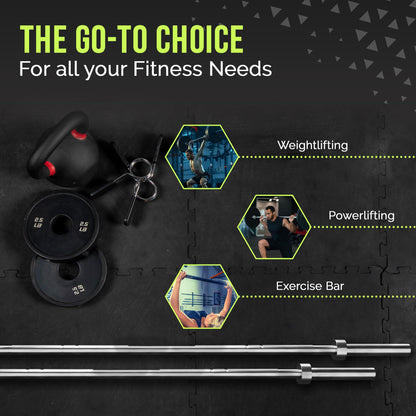 Rage Fitness Olympic Training Barbell (6FT) (15 Pound Weight) (300 LBS Capacity), Home Gym Fitness Equipment, Strength Training Workout Bar, Weight bar for Squats, Deadlift, Weightlifting, Bench Press