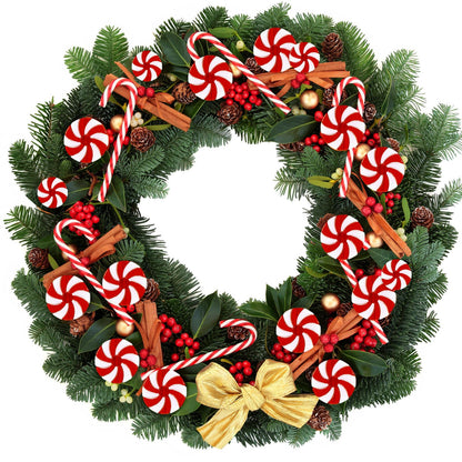 WILLBOND 72 Pcs Christmas Candy Canes Ornament Plastic Christmas Tree Hanging Decoration Fake Swirl Candy Canes Garlands with Crystal Wire for Home Xmas Gift Indoor Outdoor Party Favor (Red and White)
