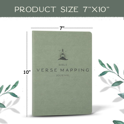 Graceful By Design Bible Verse Mapping Journal - Vegan Leather - Premium Bible Study Journaling Kit (Camo Green)