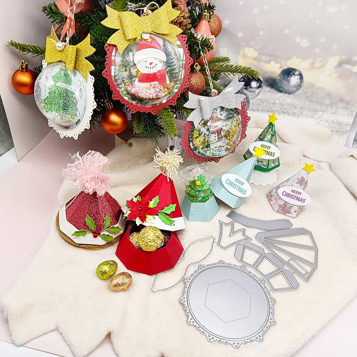 Alinacutle Christmas Decoration Candy Box Metal Cutting Die Cut for Gifts Packing Handmade Paper Craft Birthday Festival Celebrate Presents Container -Alinacutle