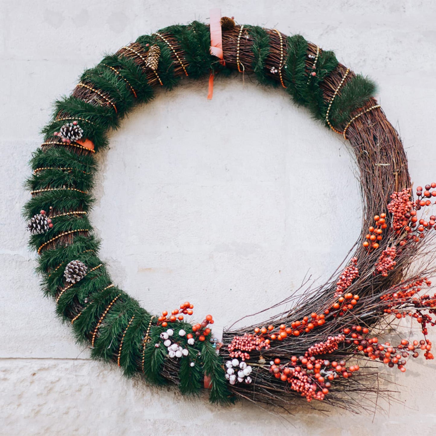 Christmas Green Garland Christmas Decorations Artificial Greenery 50 FT Non-Lit Soft Faux Pine Garland Indoor Outdoor Holiday Decor for Tree Stair Railing Front Door Window Mantle Fireplace Home Party