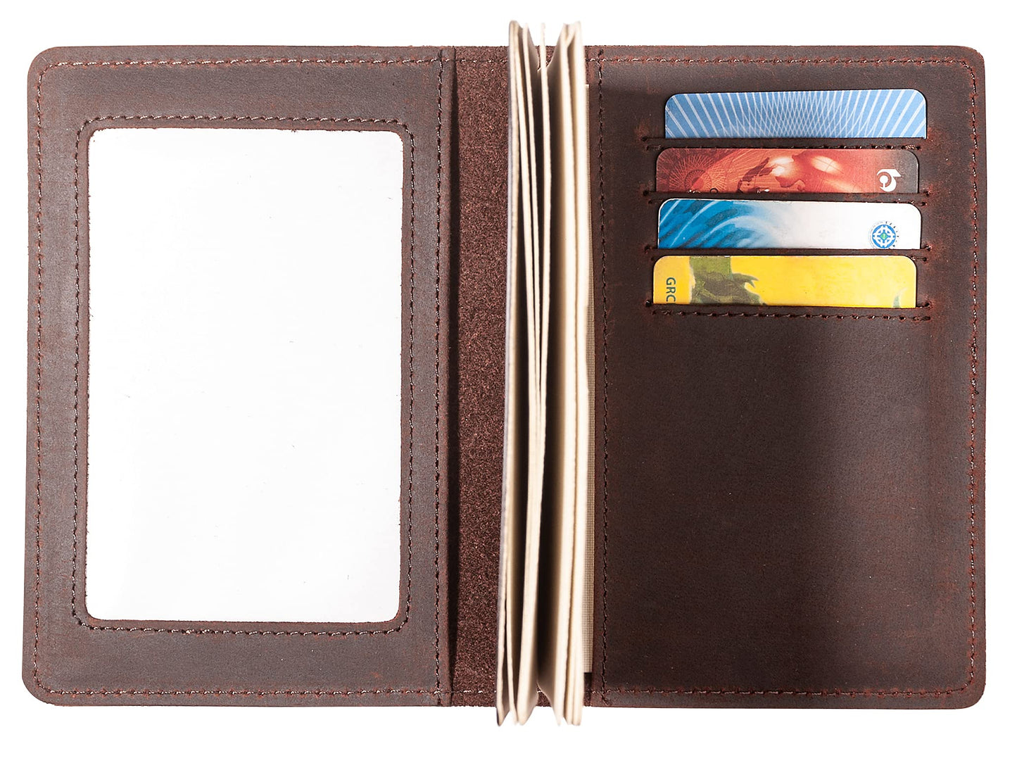 AGBIADD Genuine Leather Passport and Vaccine Card Holder Combo, RFID Blocking, Coffee, Unisex