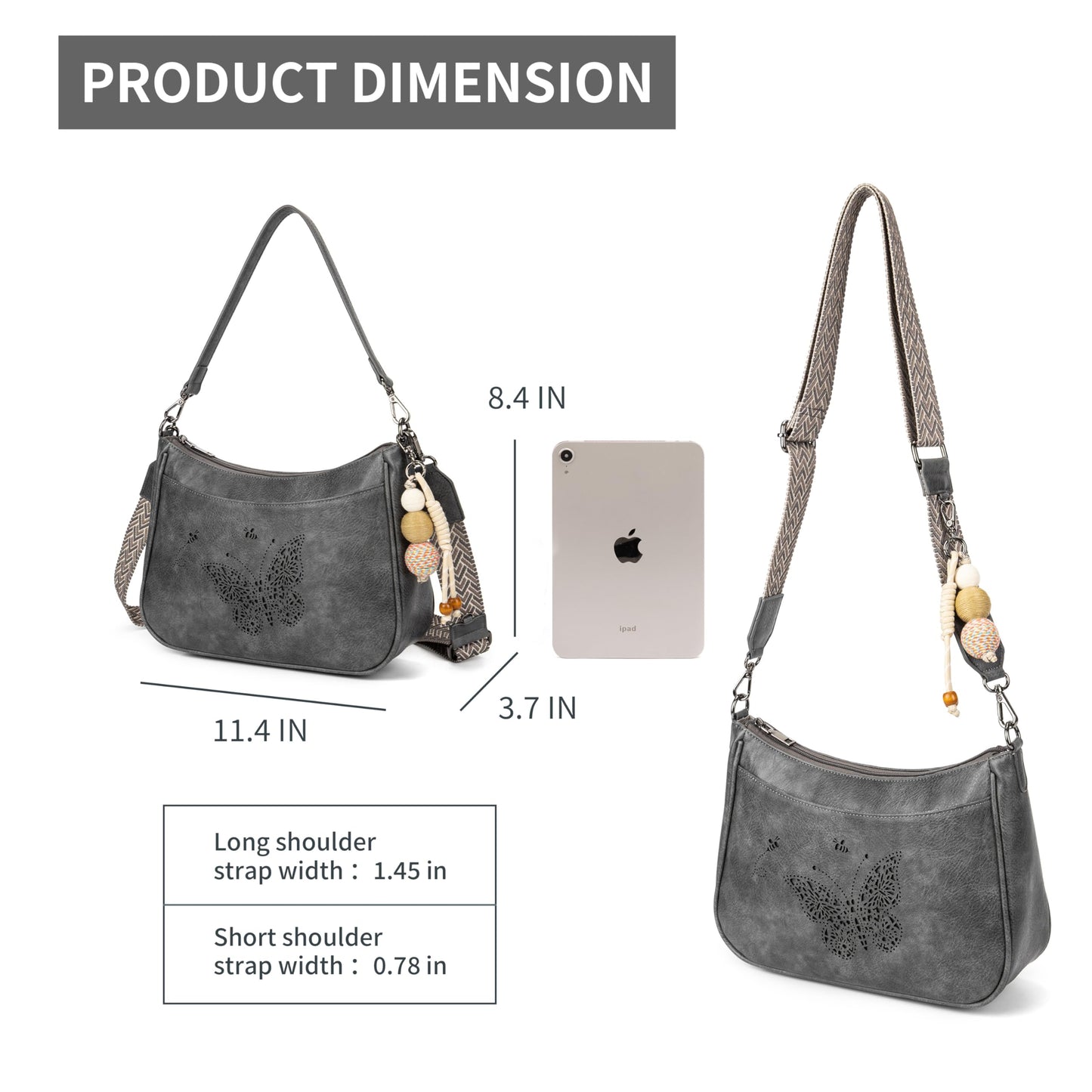 TAOSITUUE Leather Crossbody Purse for Women Shoulder Handbag medium size purses for women with Adjustable Strap Carved Pattern