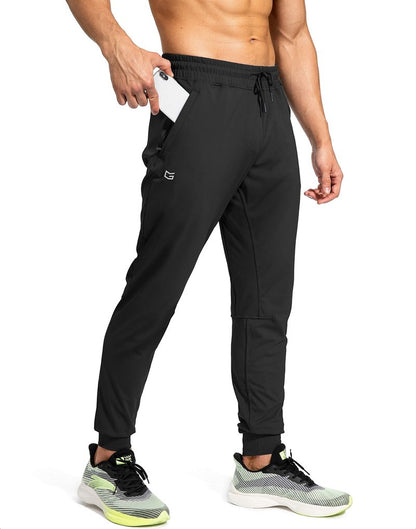G Gradual Men's Sweatpants with Zipper Pockets Athletic Pants Traning Track Pants Joggers for Men Soccer, Running, Workout(Black,XS)