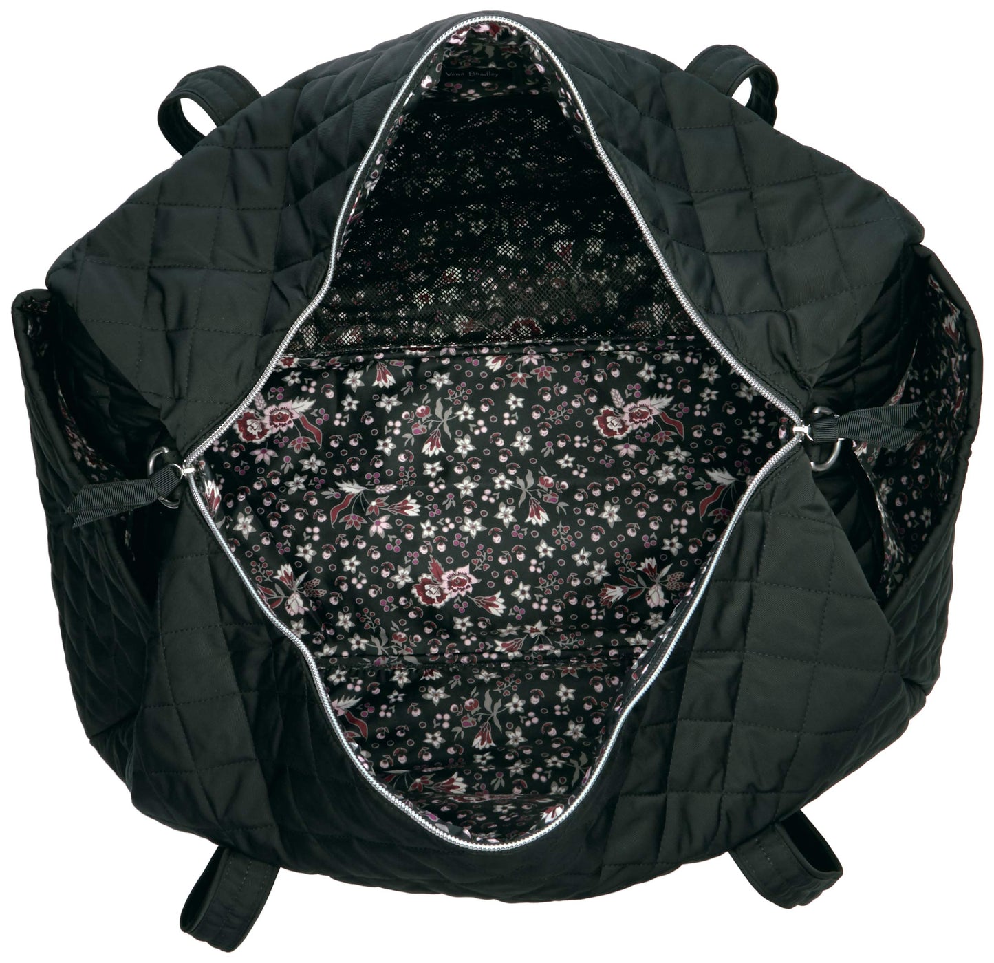 Vera Bradley Women's Performance Twill Large Travel Duffle Bag, Black, One Size