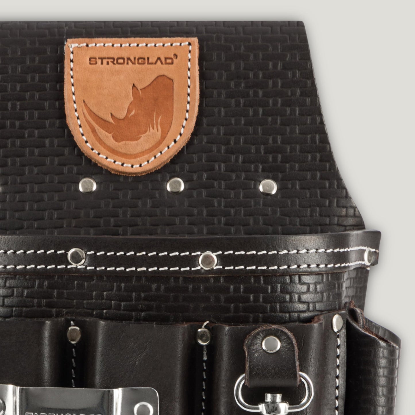 STRONGLAD Heavy-Duty Electricians Tool Belt – 13-Pocket Top-Grain Leather Pouch, Adjustable Fit 29–46" Durable Utility Belt for Electrical Work | Rugged Jobsite Organizer | Designed for Pros