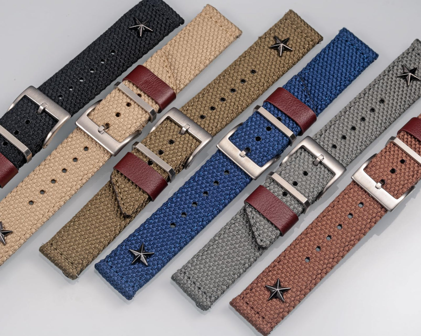 torbollo Quick Release Watch Bands - Choice of Color and Width (18mm, 20mm, 22mm or 24mm) Watch Straps, Quality Nylon Strap and Sturdy Brushed Buckle, 22mm / Large Wrist (7.1''-8.9''), no.