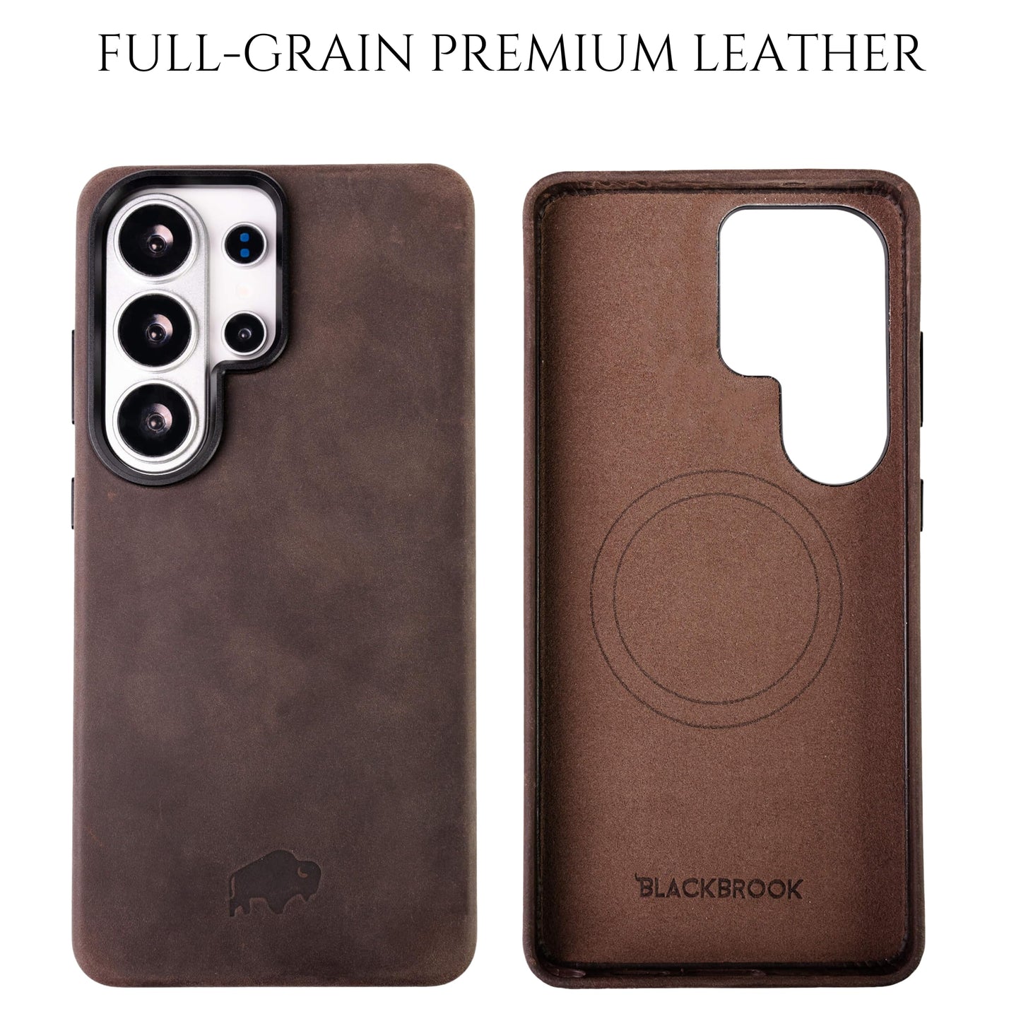 BLACKBROOK Wallet Case for Samsung S26 Ultra – Carter 2-in-1 Detachable Folio for MagSafe, Full Grain Leather, 4 Card Slots, Cash & ID Pockets, RFID Protection