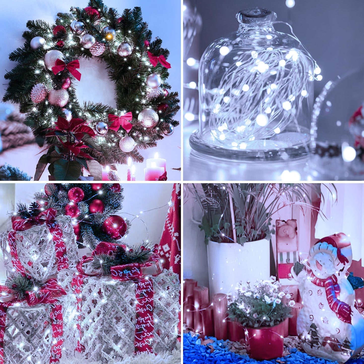 Fairdeer 12 Pack Fairy Lights Battery Operated - 7ft 20 Led Twinkle Lights 3 Modes, Bulk Mini String Lights Waterproof for Mason Jars Vases DIY Party Wedding -Warm White & Cold White