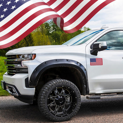 Premium American Flag Magnets for Trucks and Cars (3 Pack) + Bonus Reverse Design | Magnetic US Flags Cut-Out | Powerful Magnet - Will Never Fall Off Your Vehicle | Red & Blue | Not for Aluminum Cars