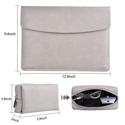 xisiciao, Surface Pro 11th/10/9/8/7/6/5/4/Pro X Sleeve case, for Microsoft 12-12.3-13 Inch Tablet Waterproof Ultrathin Carrying Cover with Small Bag (Palladium)