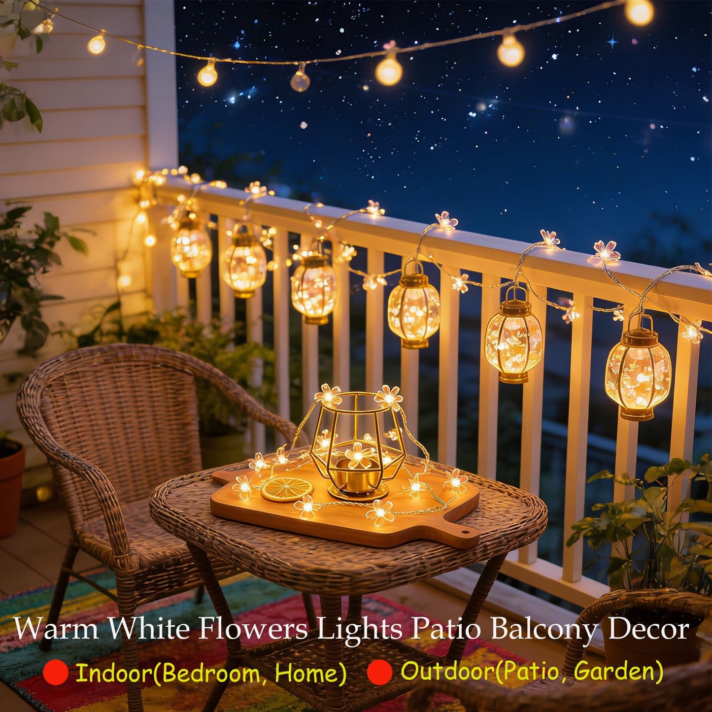 Fairy Flower String Lights Indoor Bedroom Decor, 33 ft 100 LED Artificial Cherry Blossom Lamp Indoor Outdoor Wall Window Garden Hanging Decorations for Christmas Wedding Birtday Party (Warm White)