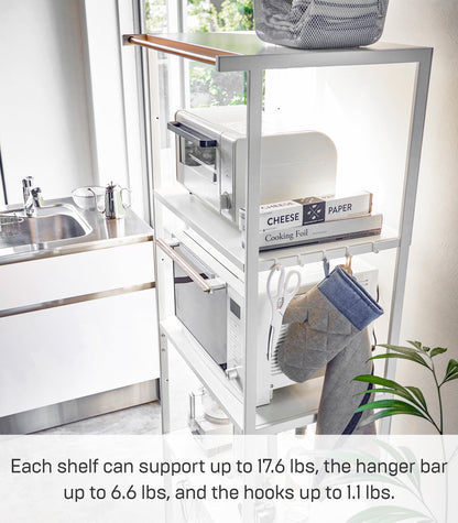 Yamazaki Home Kitchen Appliance 3 tier Storage Rack-Standing Organizer Shelves, One Size, Black