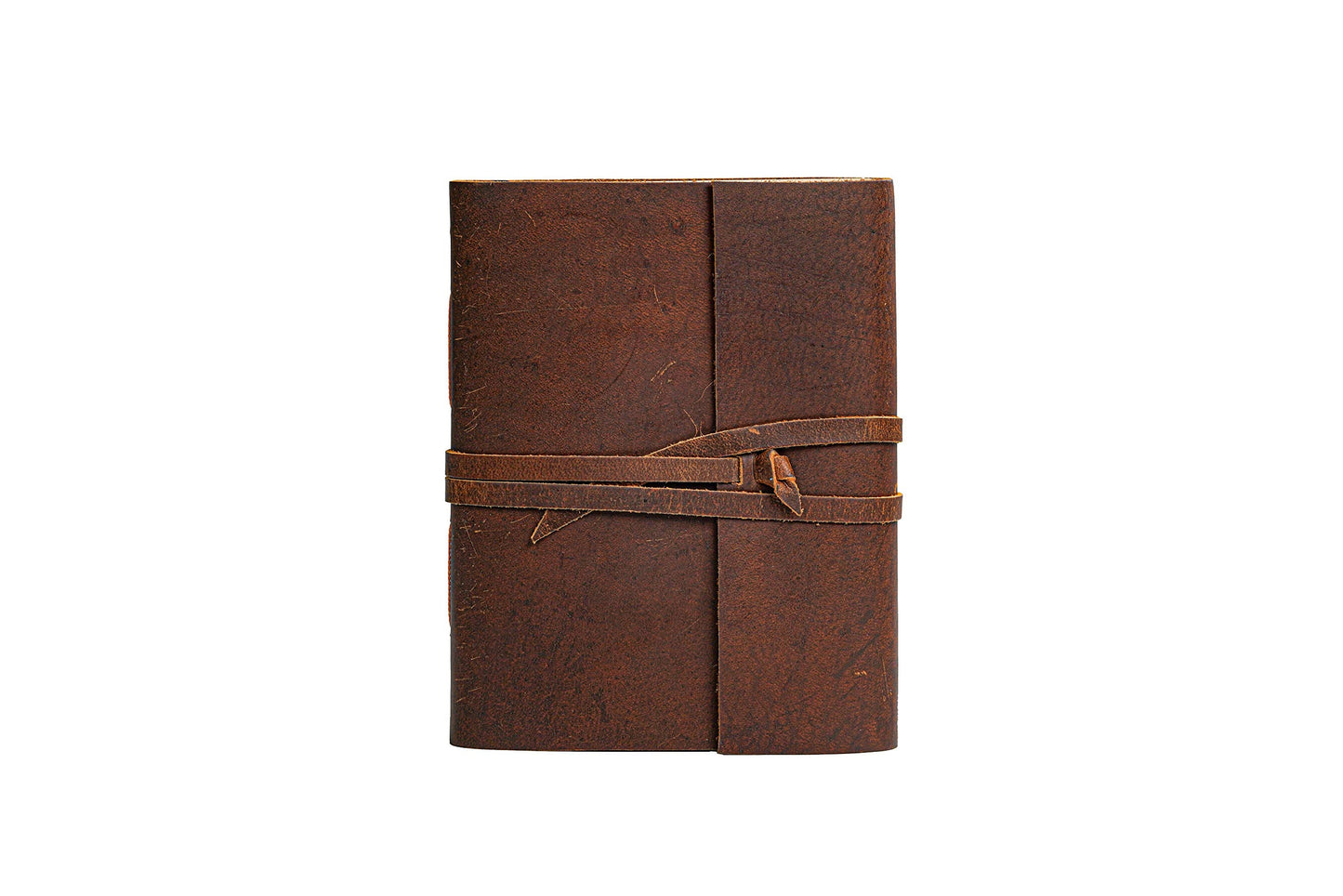 Leather Journal Notebook - Rustic Handmade Vintage Leather Bound Journals for Men and Women - Leather Craft Unlined Paper 300 Pages, Leather Book Diary Pocket Notebook, Diary To Write In (5" x 7")