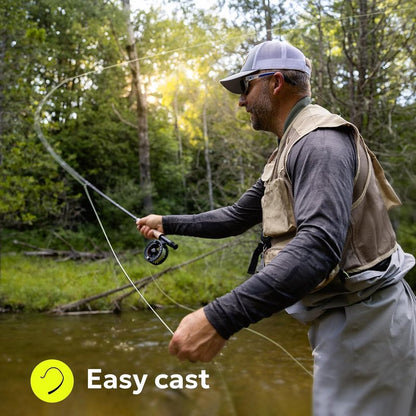 Fly Fishing Line - Weight Forward Floating Lines with Two Welded Loops | 90FT Multi-Color for Trout (WF2-9F)