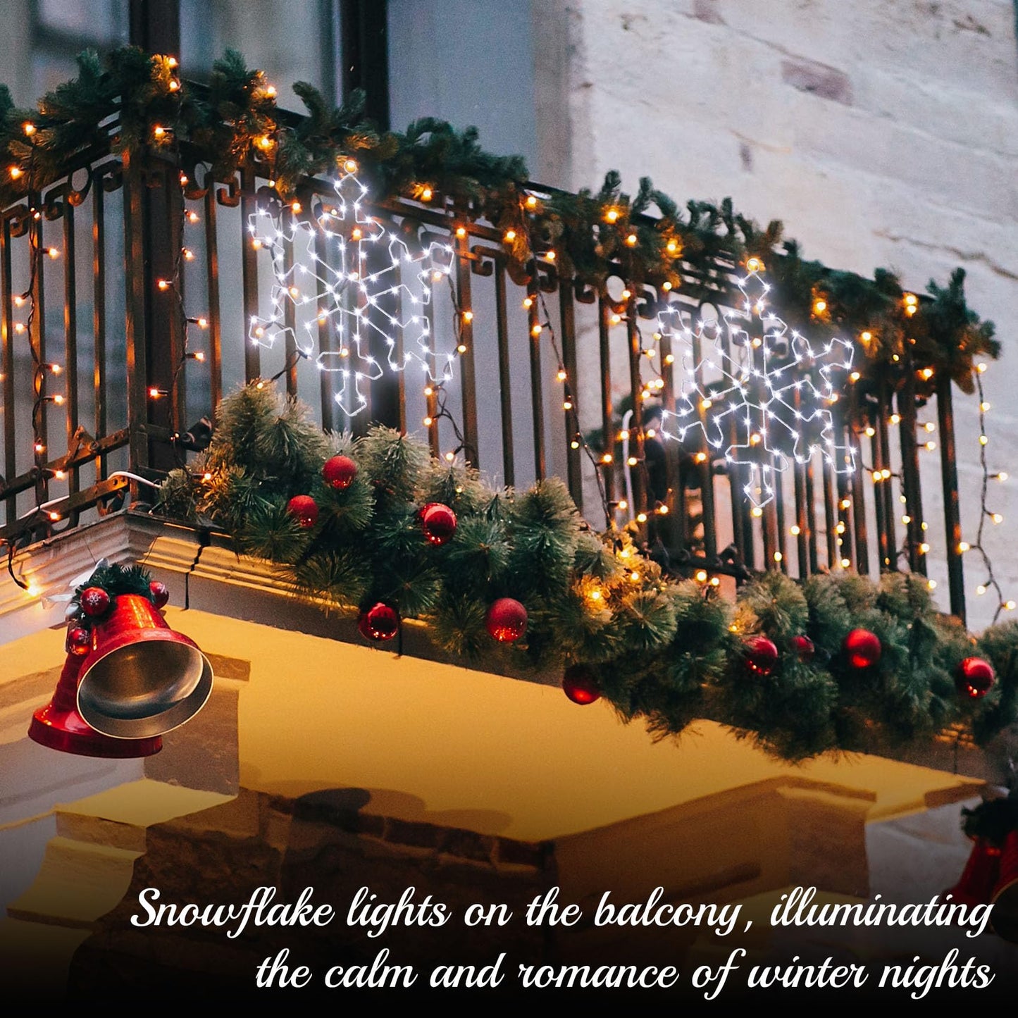 Attmu 2 Pcs Christmas Snowflake Window Lights with 144 LED Cool White, 8 Lighting Modes 12 Inches Snowflake Lights Outdoor Decorations for Home Window Display Furniture Xmas Decor