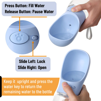 Mr. Pen Portable Dog Water Bottle - 19oz, Blue, Travel & Dispenser for Dogs