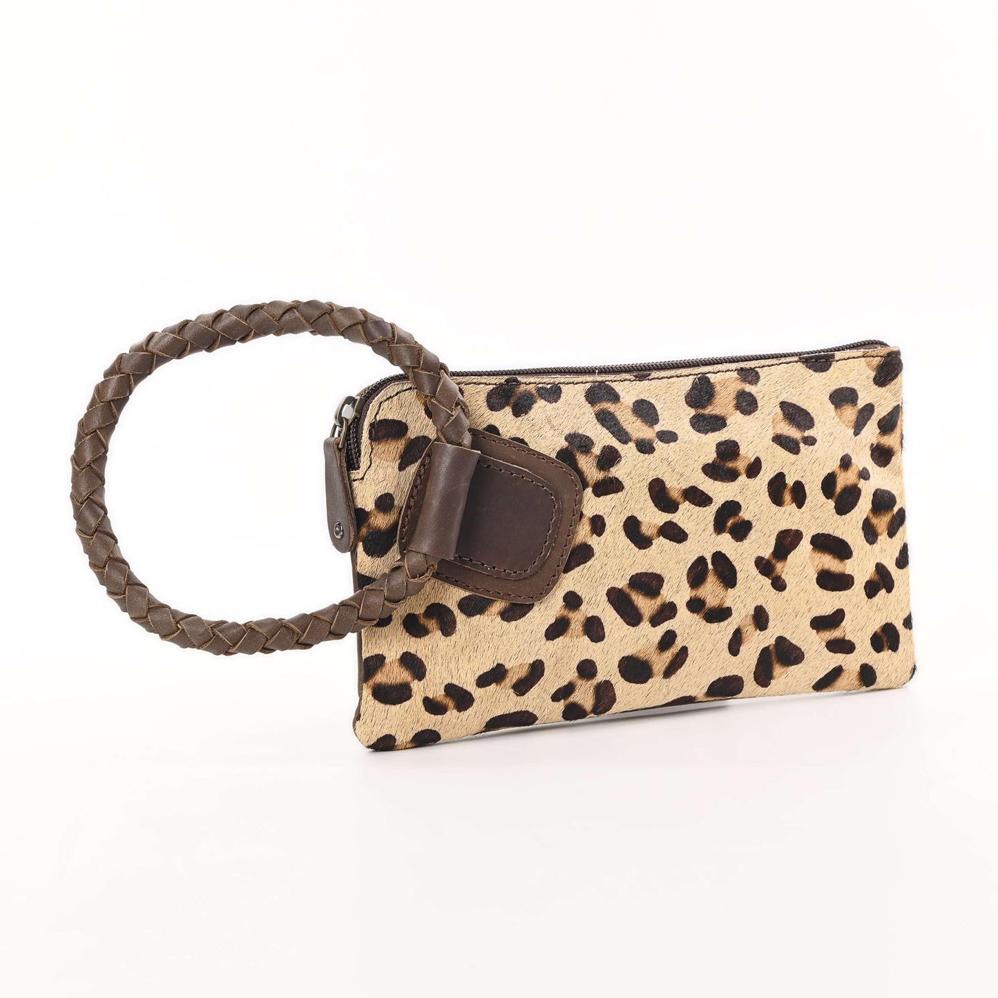 Merbaa Beauty Clutch - Elegant Handcrafted Cowhide Hairon and Leather Clutch with Comfortable Handles