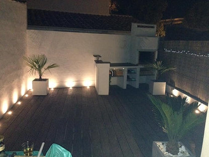 1 Pack Led Deck Lights Outdoor Waterproof Low Voltage Stainless Steel 1W Outdoor Yard Garden Decoration Lamps Landscape Pathway Patio Step Stairs LED In-ground Lights Silver Border(Warm White)